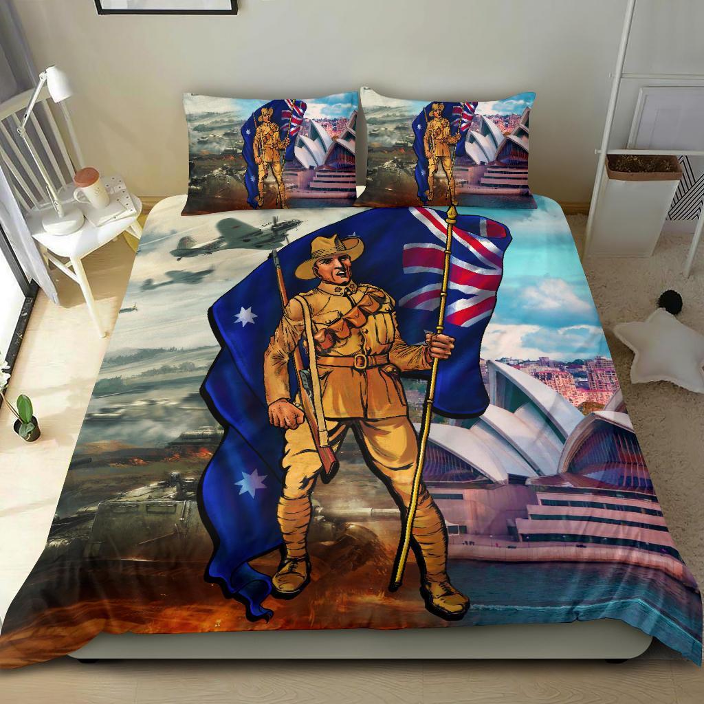 ANZAC Bedding Set - Australian Soldier - Vibe Hoodie Shop