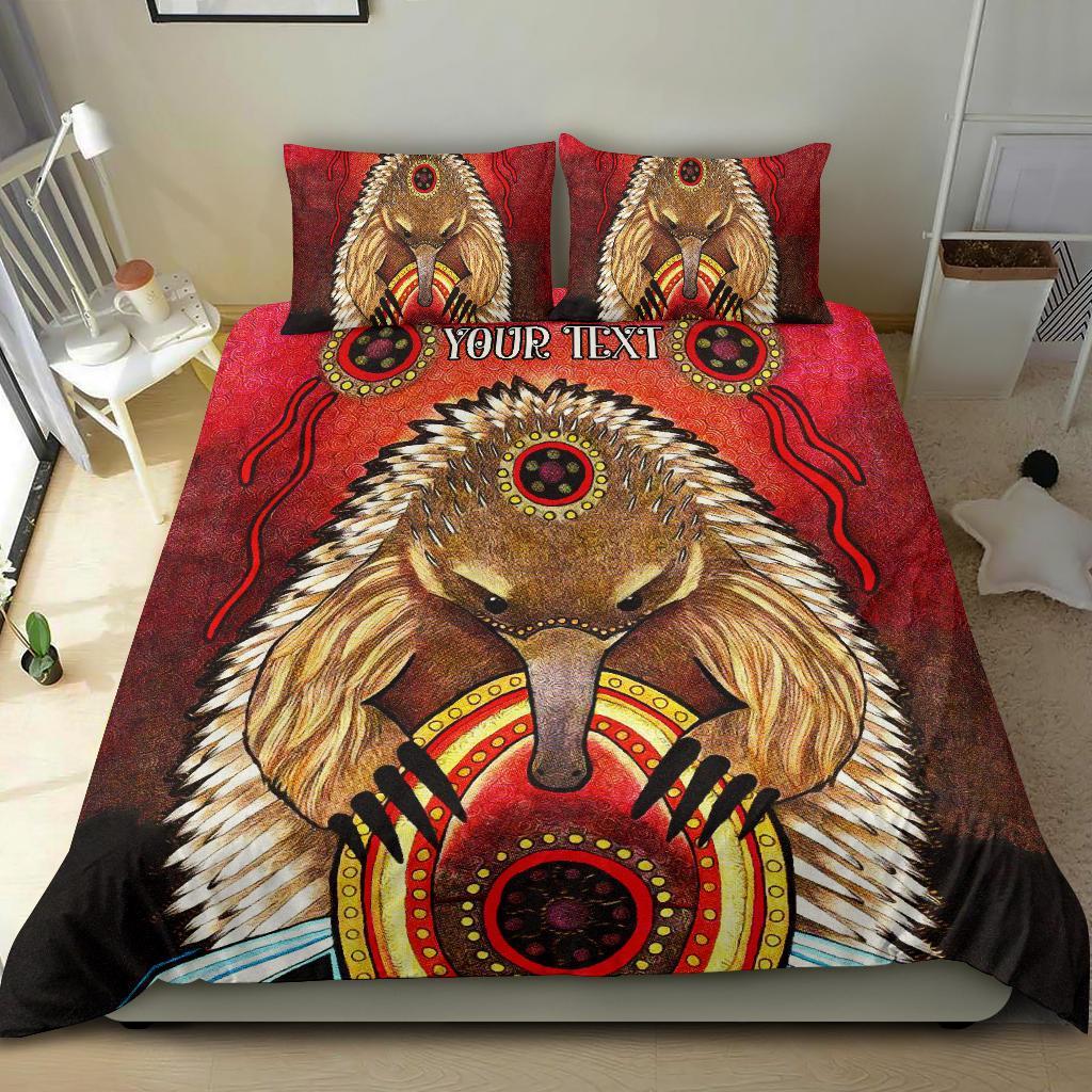 Custom Aboriginal Bedding Set - Australian Echidna - Vibe Hoodie Shop