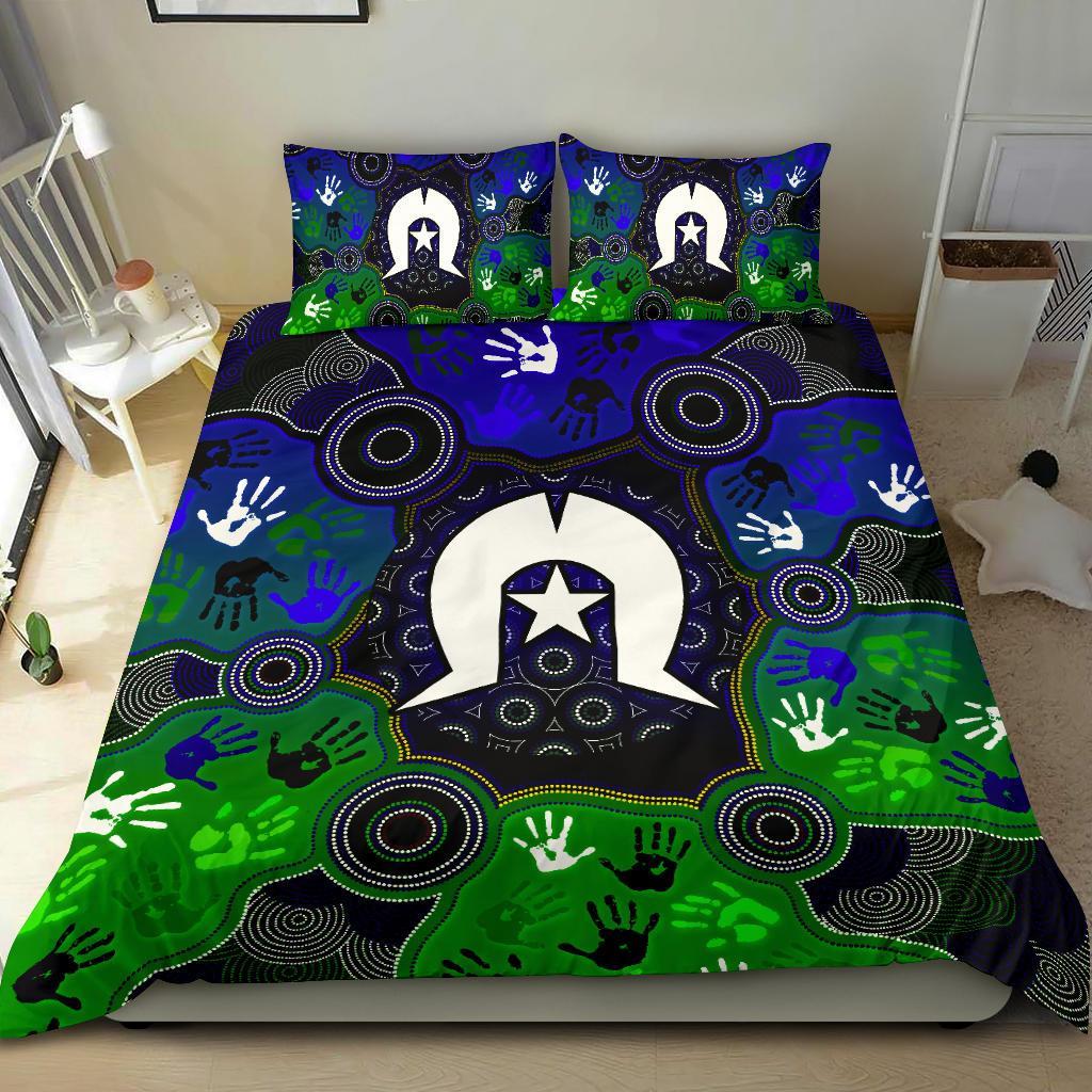 Aboriginal Bedding set - Torres Strait Symbol With Indigenous Patterns - Vibe Hoodie Shop