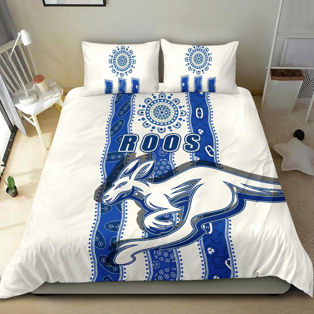 Melbourne Kangaroos Bedding Set Indigenous North - Roos White - Vibe Hoodie Shop