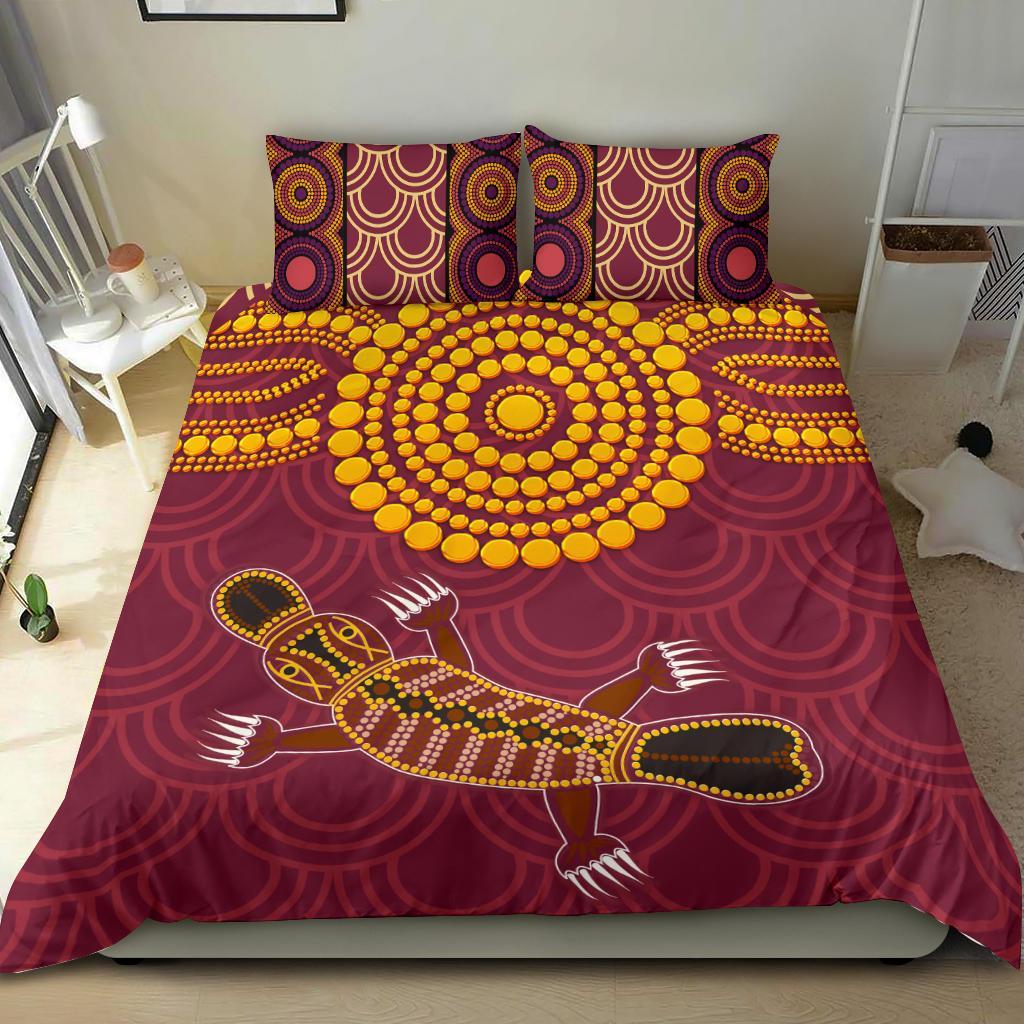 Aboriginal Bedding Set - Aboriginal Platypus - Vibe Hoodie Shop