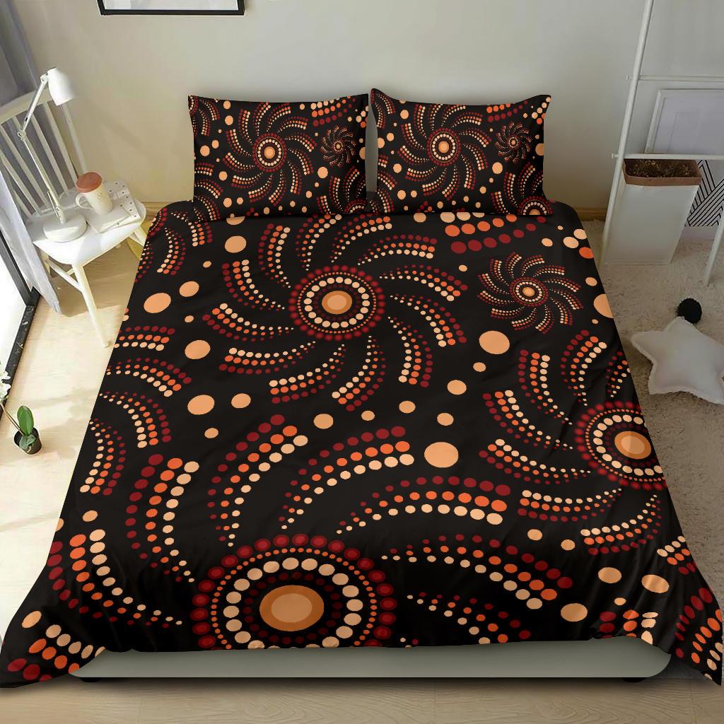 Aboriginal Bedding Set, Aboriginal Circle Dot Painting Patterns - Vibe Hoodie Shop