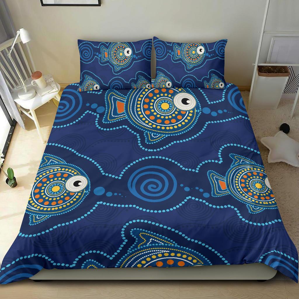 Aboriginal Bedding Set, Indigenous Turtle Patterns - Vibe Hoodie Shop