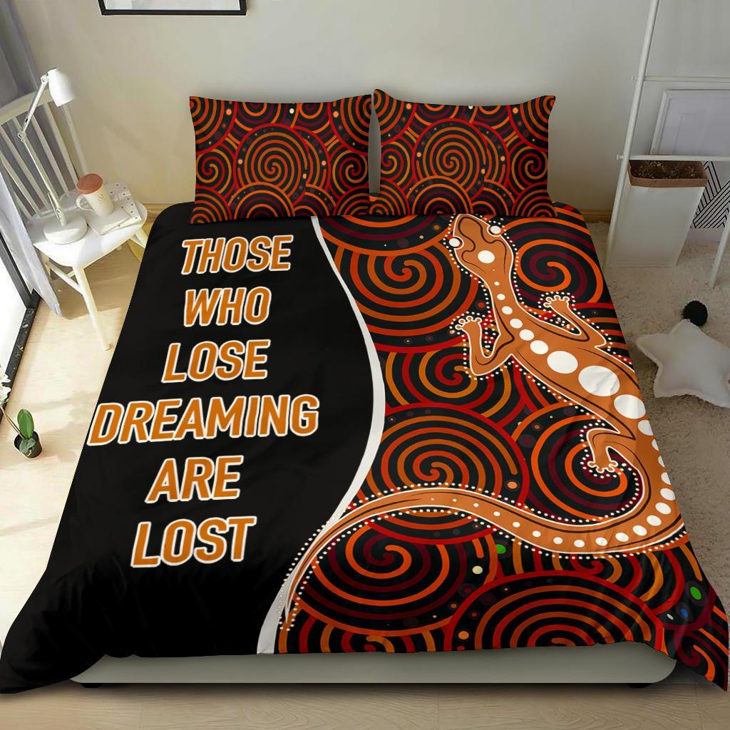 Aboriginal Bedding Set - Indigenous Lizard Dreaming - Vibe Hoodie Shop