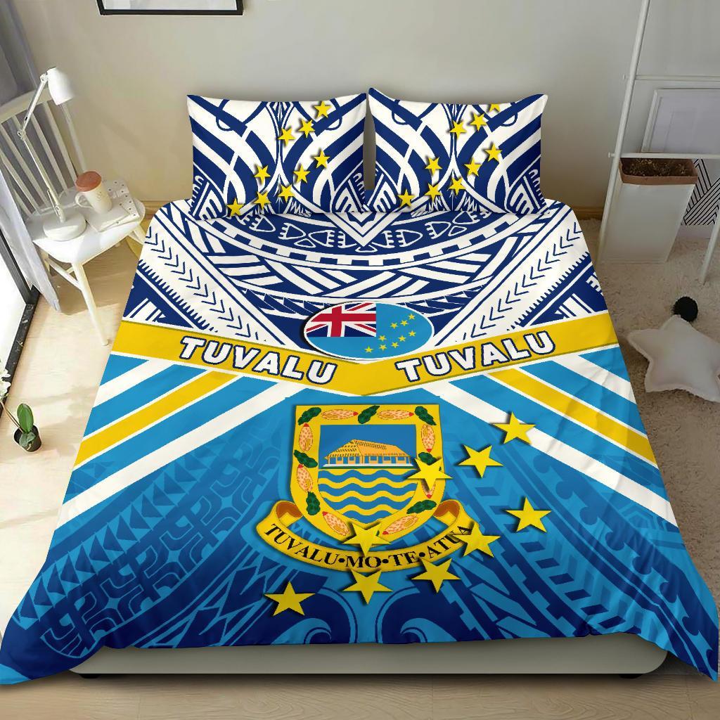 Tuvalu Rugby Bedding Set Polynesian Flag - Vibe Hoodie Shop