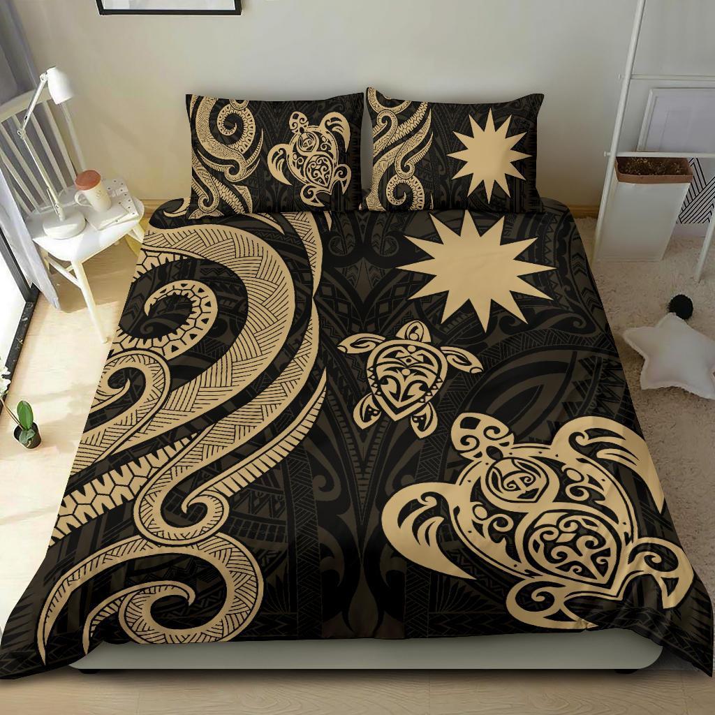 Nauru Bedding Set - Gold Tentacle Turtle - Vibe Hoodie Shop