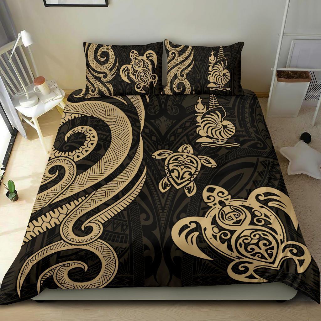 New Caledonia Bedding Set - Gold Tentacle Turtle - Vibe Hoodie Shop