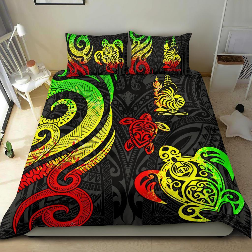 New Caledonia Bedding Set - Reggae Tentacle Turtle - Vibe Hoodie Shop