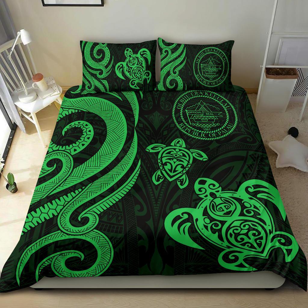 Palau Bedding Set - Green Tentacle Turtle - Vibe Hoodie Shop