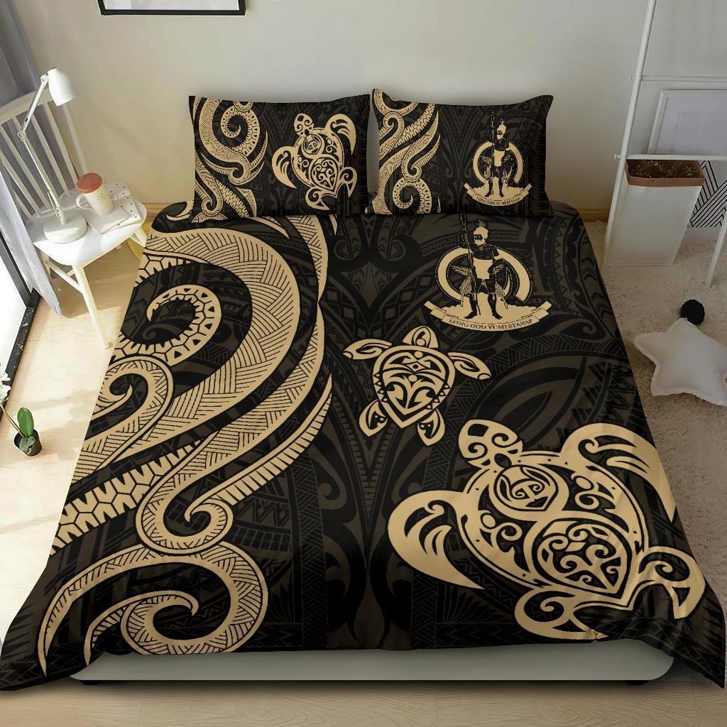 Vanuatu Bedding Set - Gold Tentacle Turtle - Vibe Hoodie Shop