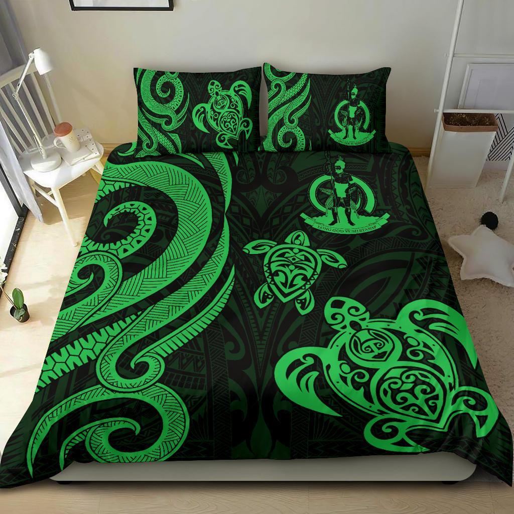 Vanuatu Bedding Set - Green Tentacle Turtle - Vibe Hoodie Shop