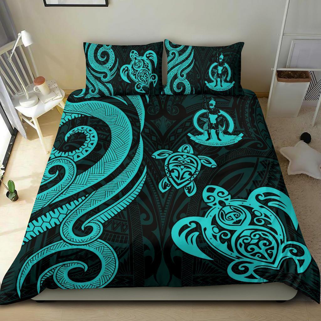Vanuatu Bedding Set - Turquoise Tentacle Turtle - Vibe Hoodie Shop