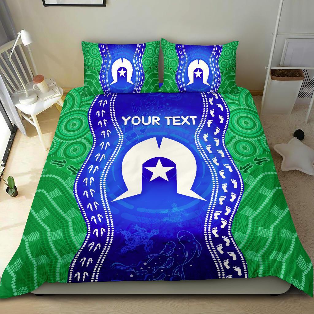 Custom Torres Strait Islanders Bedding Set - Torres Symbol With Aboriginal Patterns - Vibe Hoodie Shop