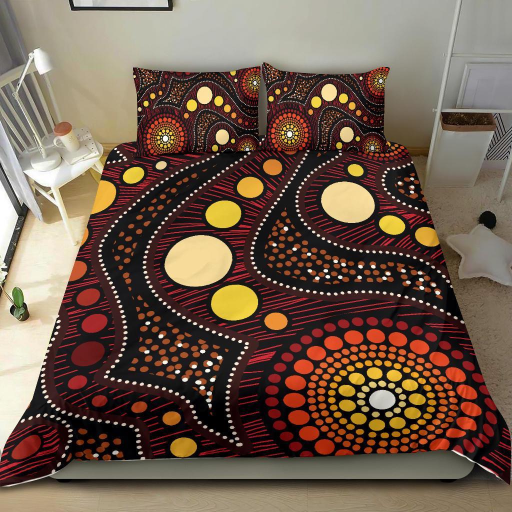 Aboriginal Bedding Set - Aboriginal Art Ver01 - Vibe Hoodie Shop