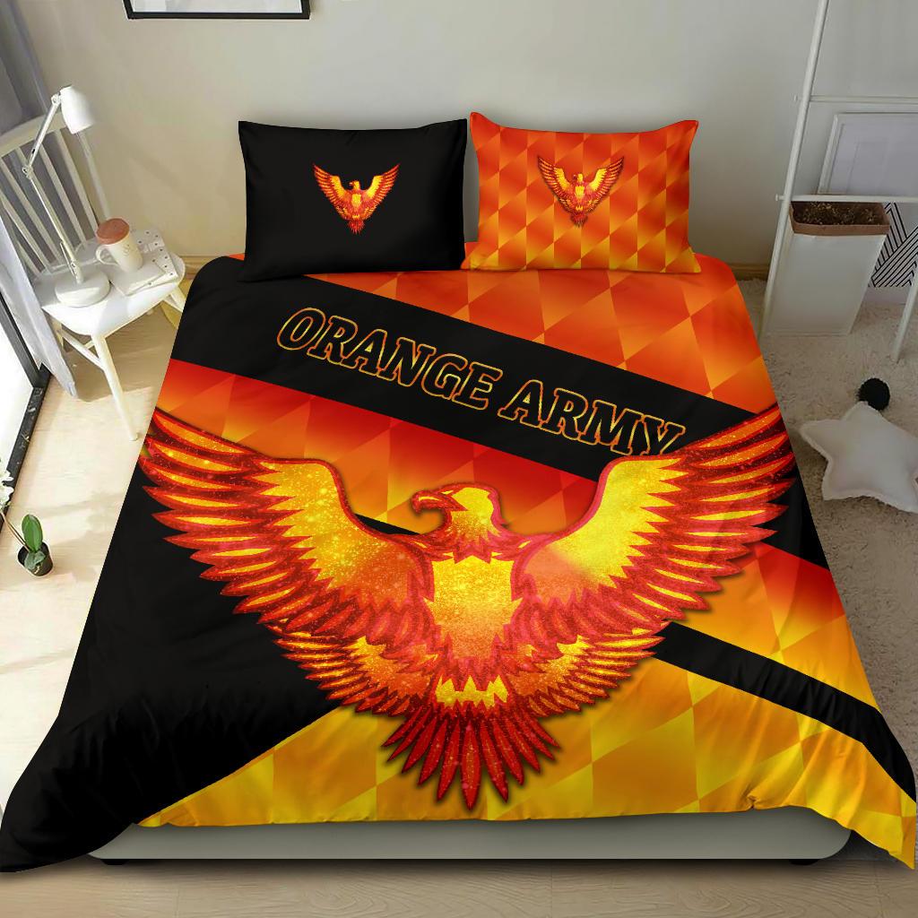 Sunrisers Hyderabad Orange Army Bedding Set Cricket Sporty Style - Vibe Hoodie Shop