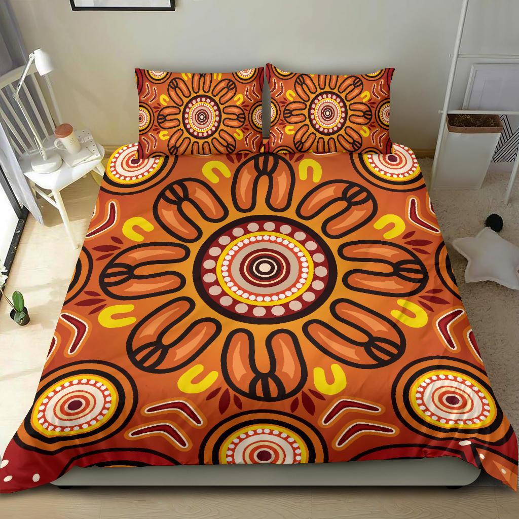 Aboriginal Bedding Set - Circle Flowers Patterns VER01 - Vibe Hoodie Shop