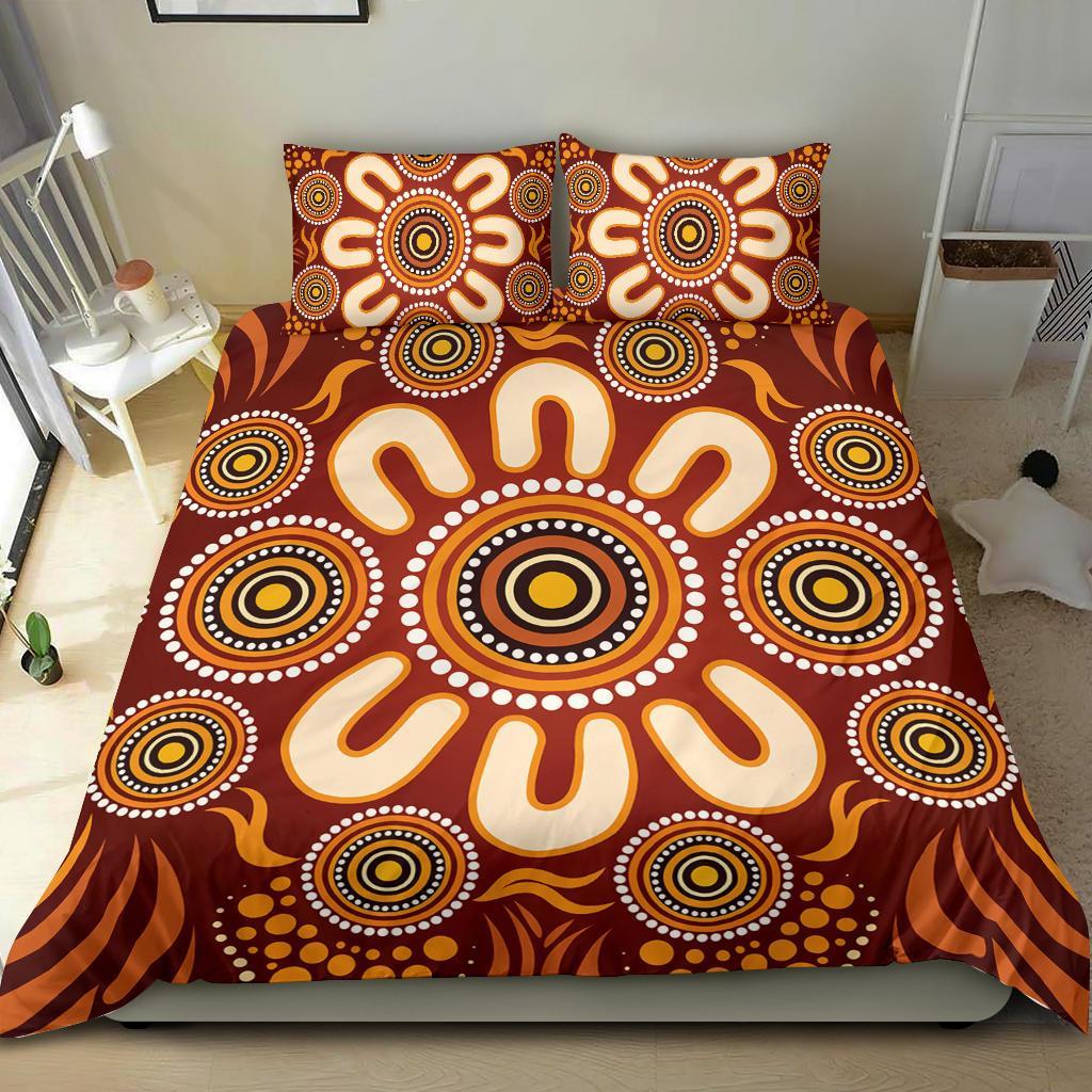 Aboriginal Bedding Set - Circle Flowers Patterns Ver03 - Vibe Hoodie Shop