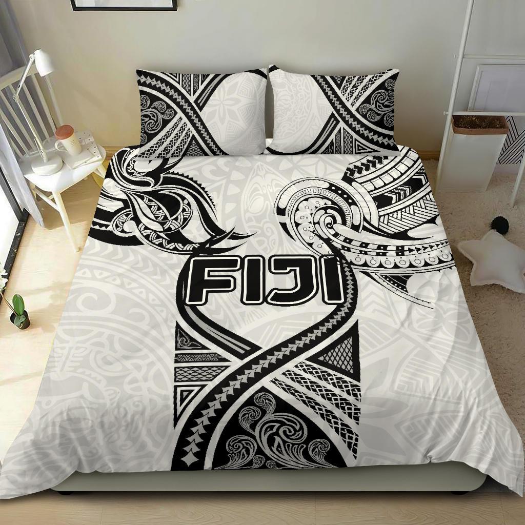 Fiji Rugby Bedding Set Polynesian Waves Style - Vibe Hoodie Shop