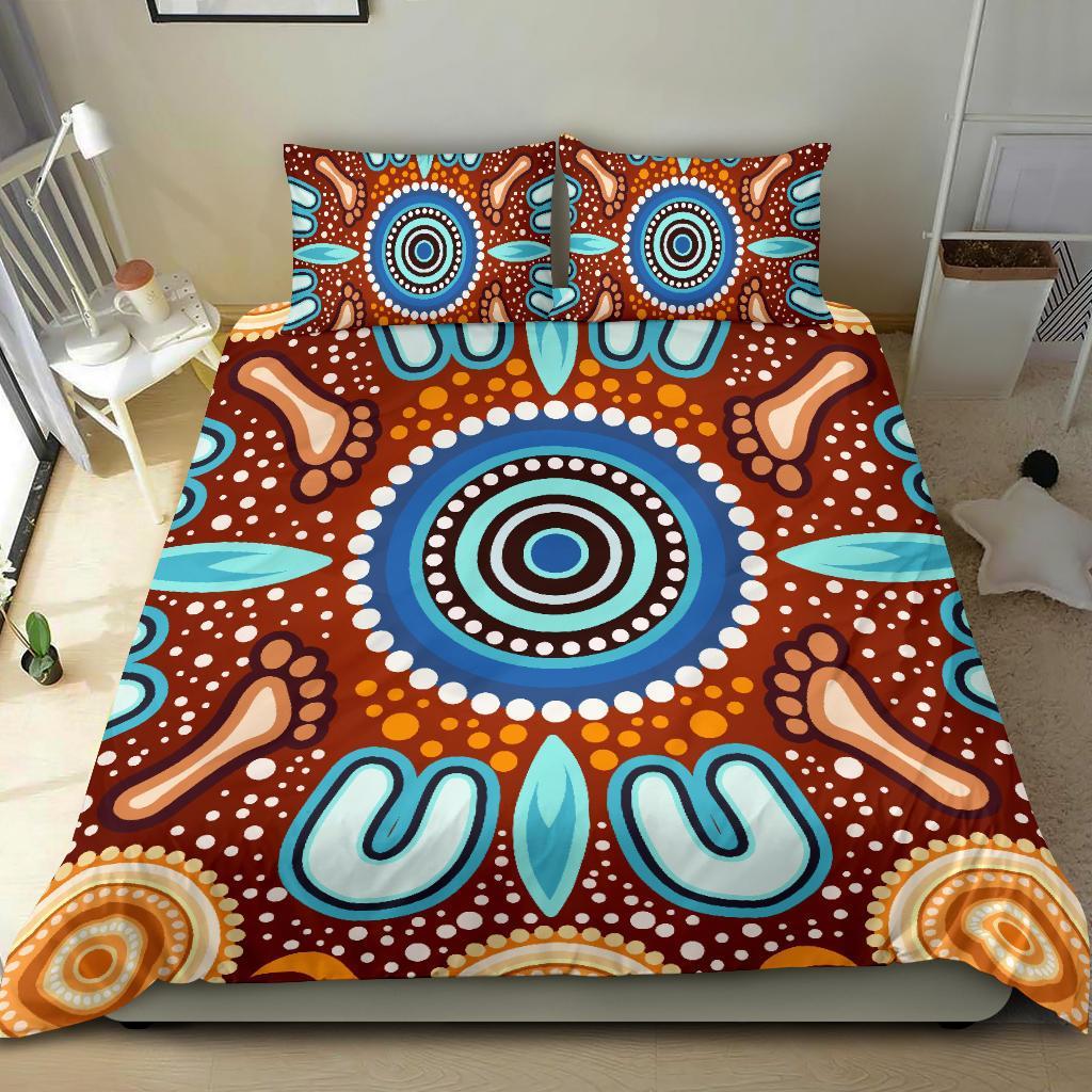 Aboriginal Bedding Set - Indigenous Circle Dot Painting Ver02 - Vibe Hoodie Shop