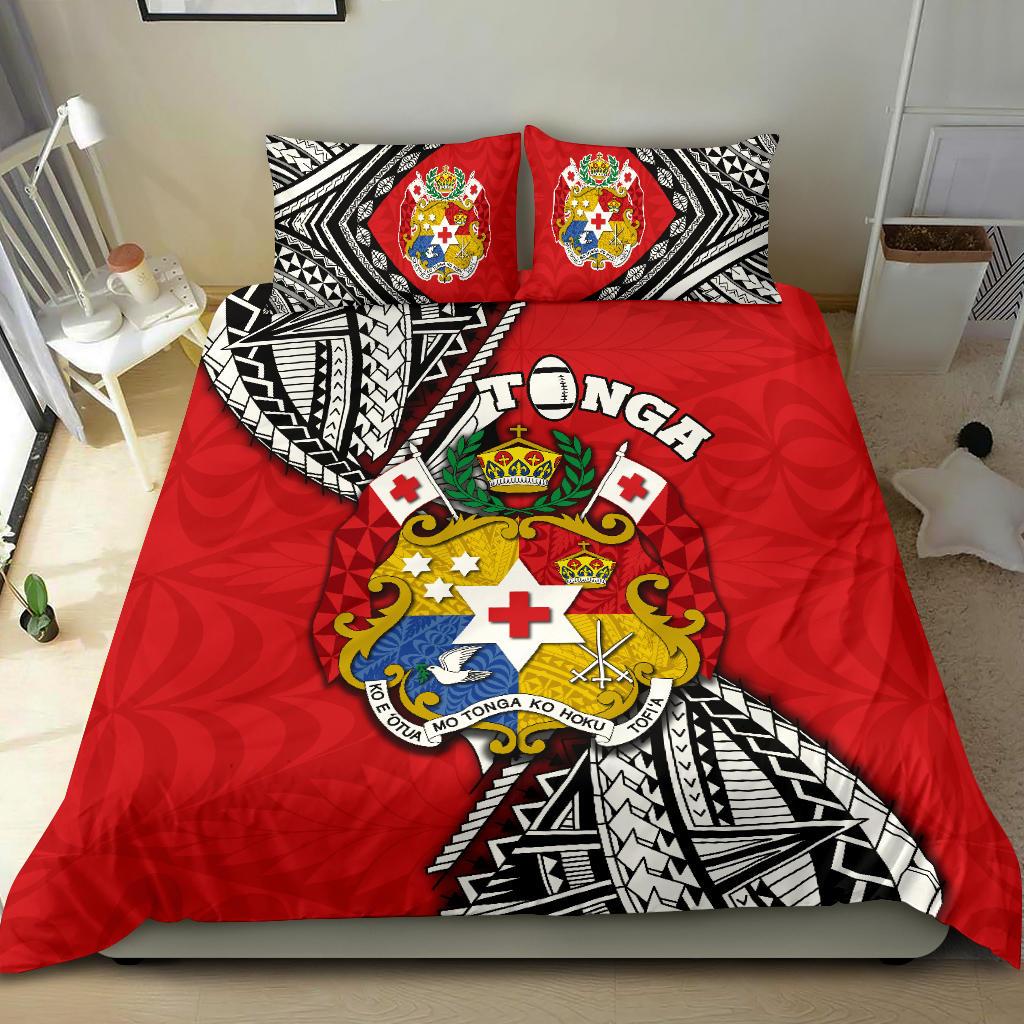 Tonga Rugby Bedding Set Polynesian Style Pinwheel - Vibe Hoodie Shop