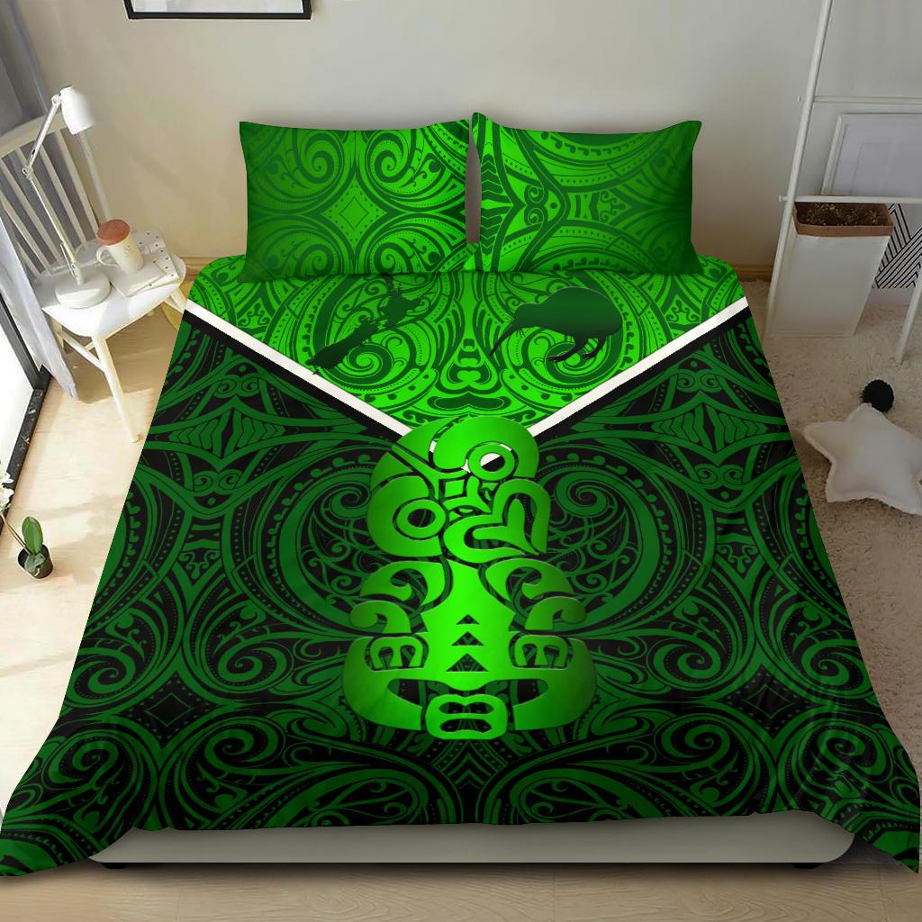 New Zealand Maori Rugby Bedding Set Pride Version - Green - Vibe Hoodie Shop