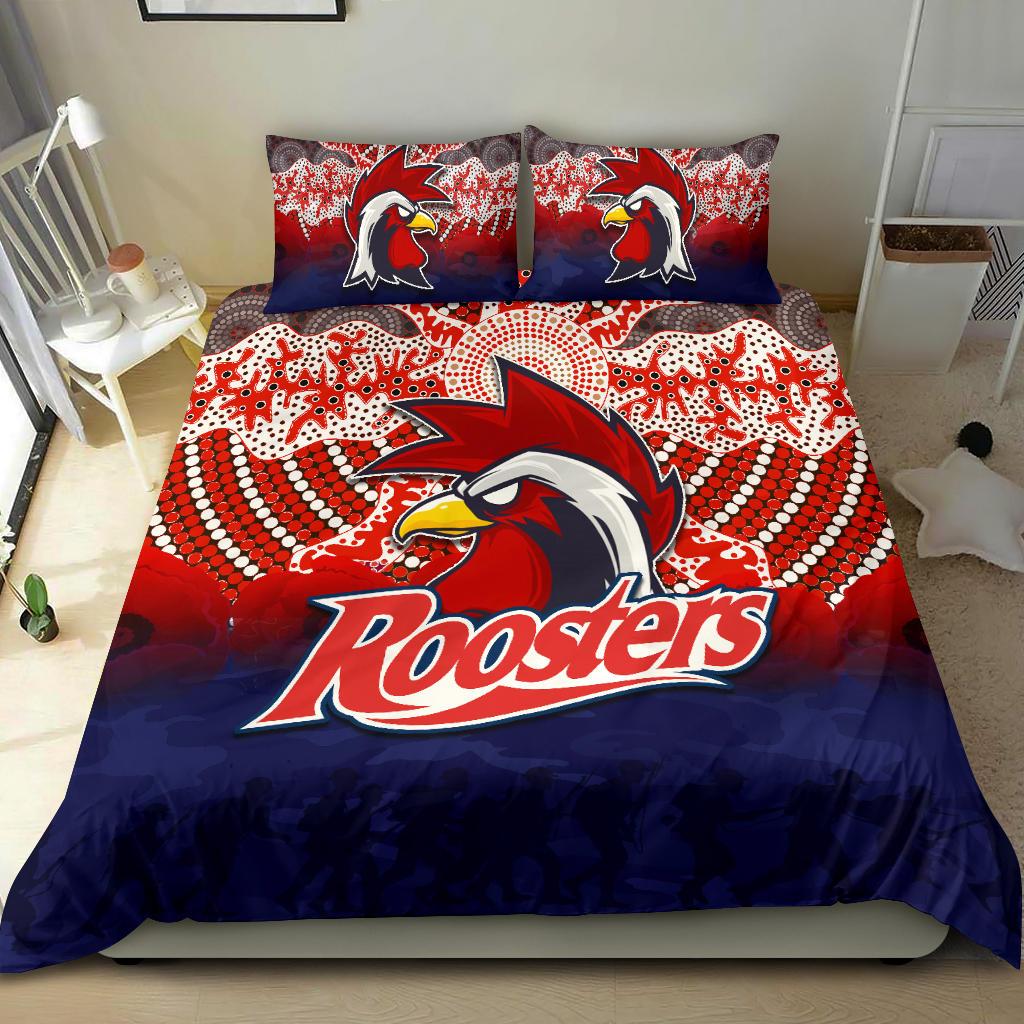 Roosters Bedding Set ANZAC Day Aboriginal - Vibe Hoodie Shop