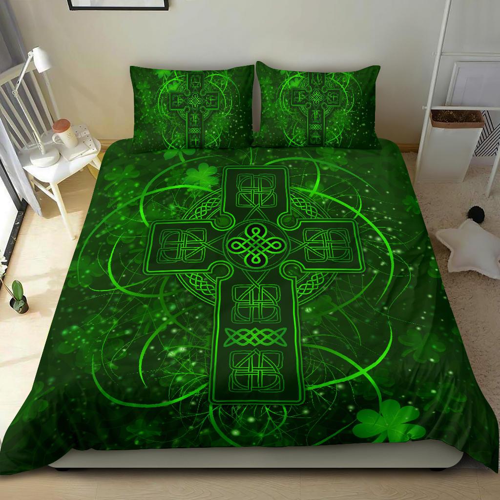 Ireland Bedding Set Irish Saint Patrick Day Celtic Cross - Vibe Hoodie Shop