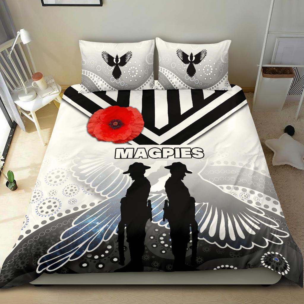 Magpies Bedding Set Collingwood ANZAC Day Special Version - Vibe Hoodie Shop