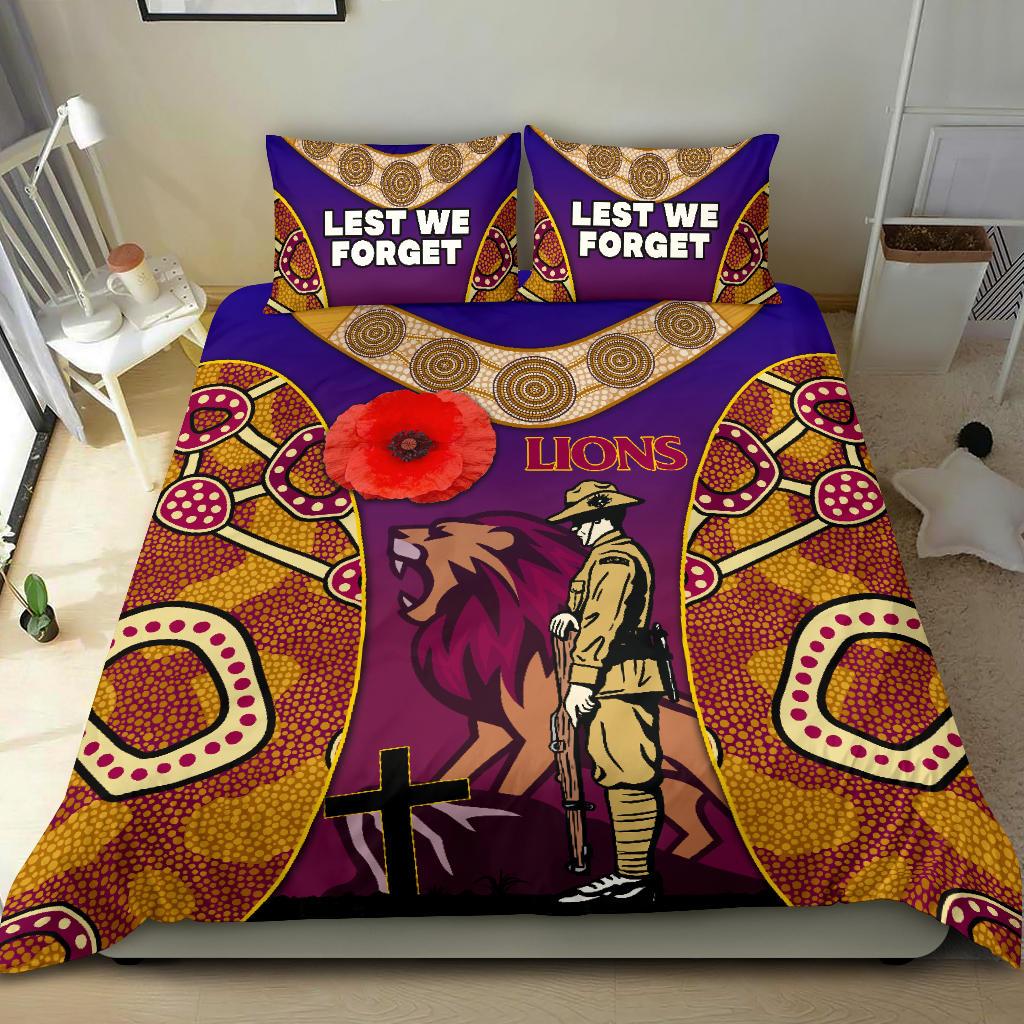 Brisbane Bedding Set Lions ANZAC Day Gradients Style - Vibe Hoodie Shop