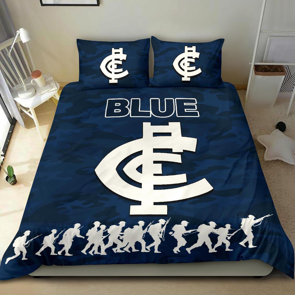 Carlton Blues Bedding Set ANZAC Day Army Patterns - Vibe Hoodie Shop