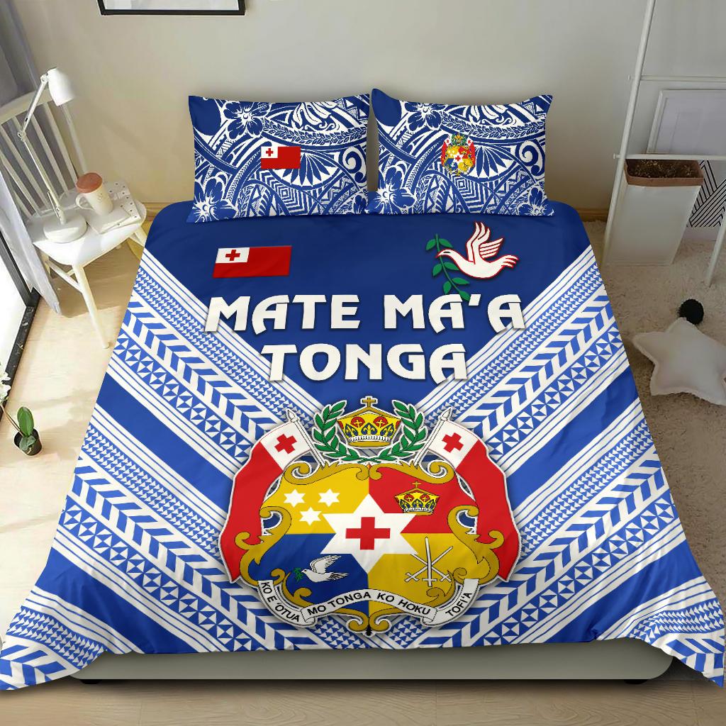 Mate Ma'a Tonga Rugby Bedding Set Polynesian Creative Style - Blue - Vibe Hoodie Shop