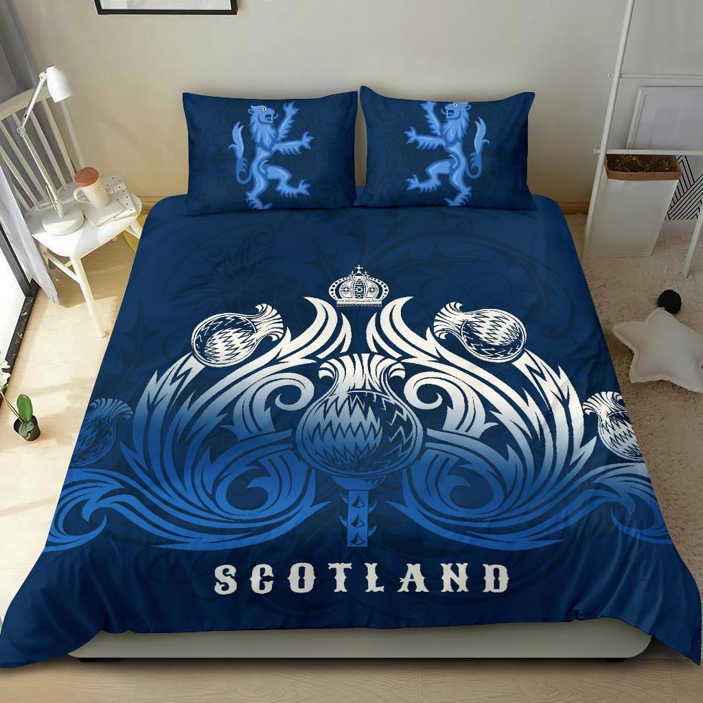 Scotland Rugby Bedding Set Lion Thistle Simple - Vibe Hoodie Shop