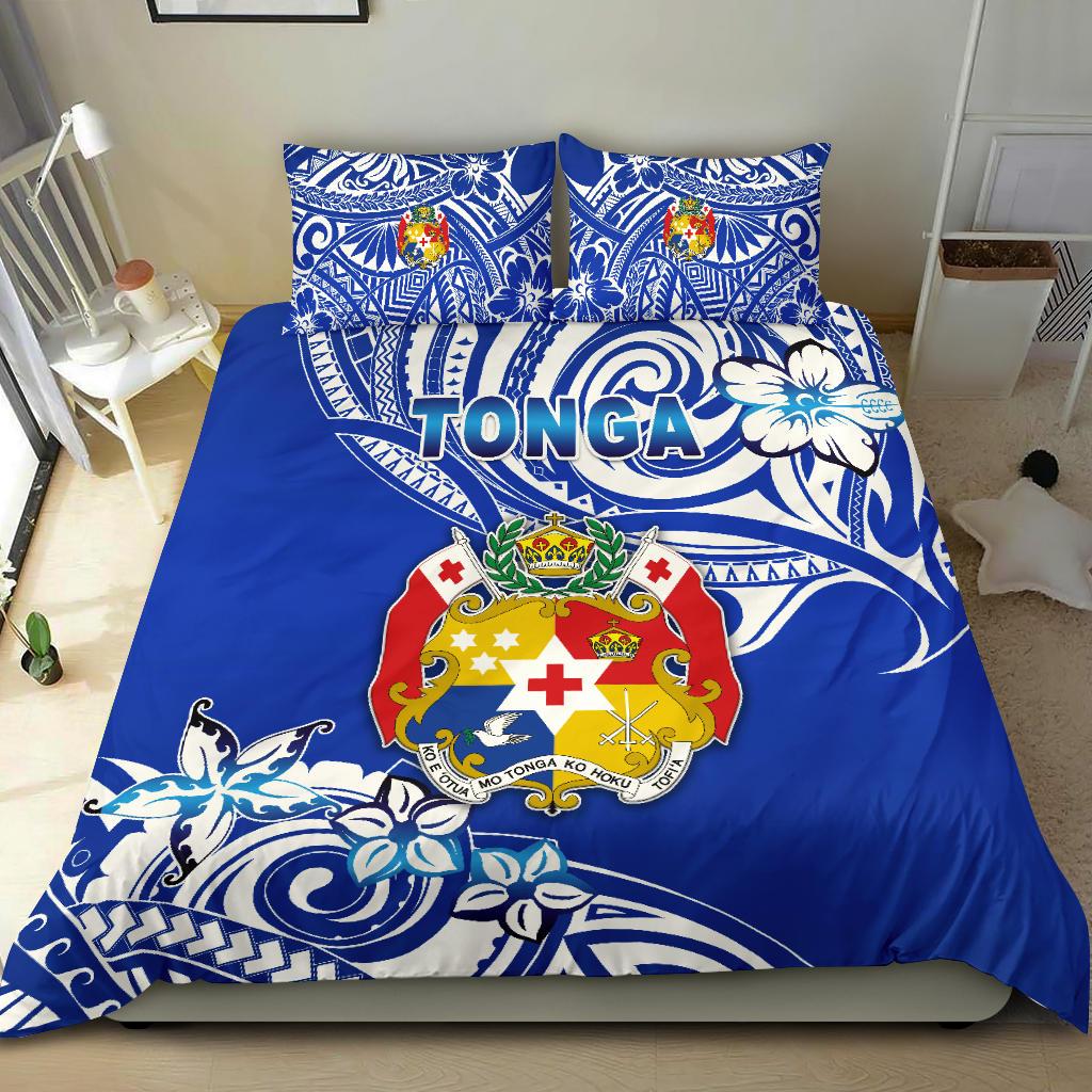 Mate Ma'a Tonga Rugby Bedding Set Polynesian Unique Vibes Blue - Vibe Hoodie Shop