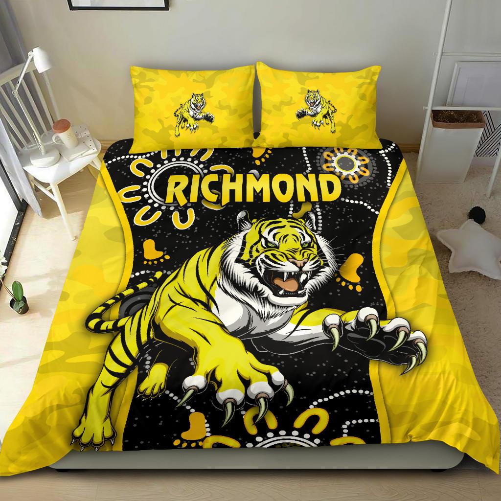 Richmond Football Bedding Set Tigers ANZAC Day Unique Indigenous - Vibe Hoodie Shop