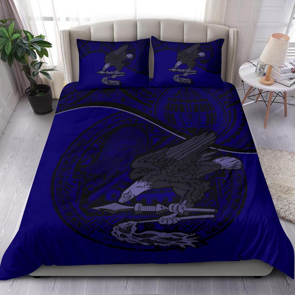 American Samoa Dark Bedding Set Dark Blue - Vibe Hoodie Shop