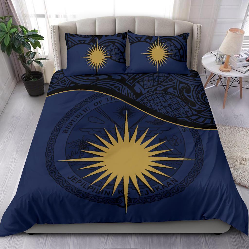 Marshall Islands Bedding Set Dark Blue - Vibe Hoodie Shop