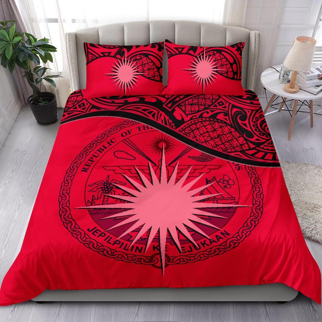 Marshall Islands Bedding Set Red - Vibe Hoodie Shop