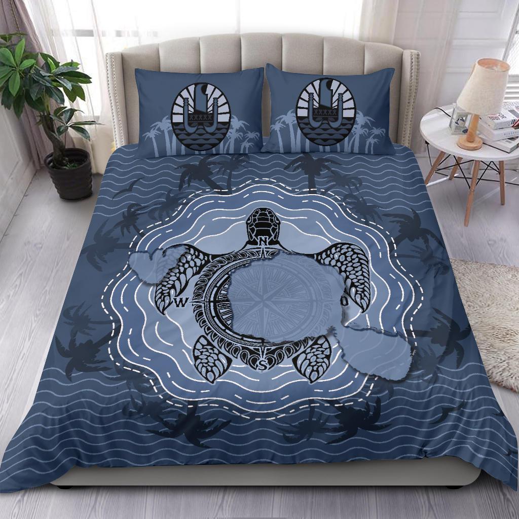 Tahiti Bedding Set - Turtle Compass and Map - Vibe Hoodie Shop