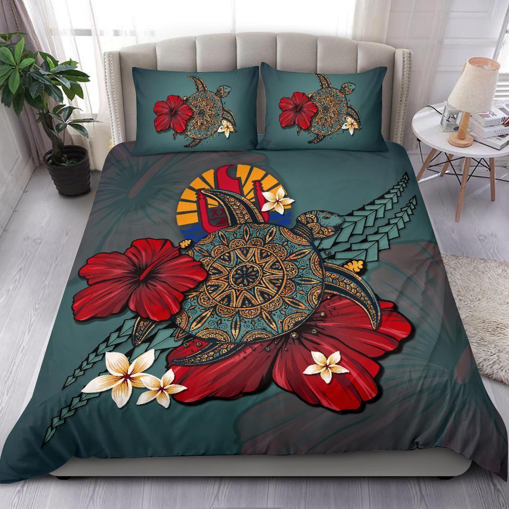 Tahiti Bedding Set - Blue Turtle Tribal - Vibe Hoodie Shop