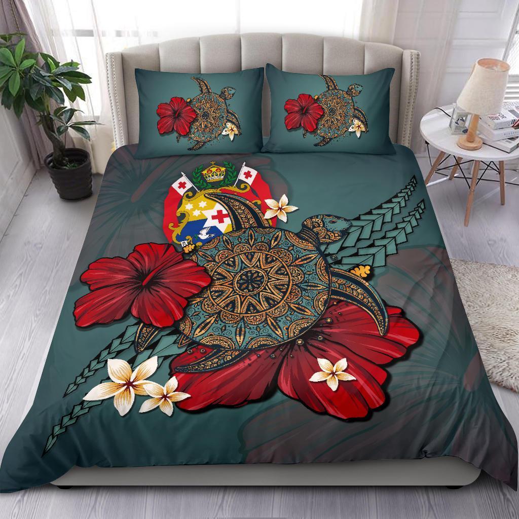 Tonga Bedding Set - Blue Turtle Tribal - Vibe Hoodie Shop