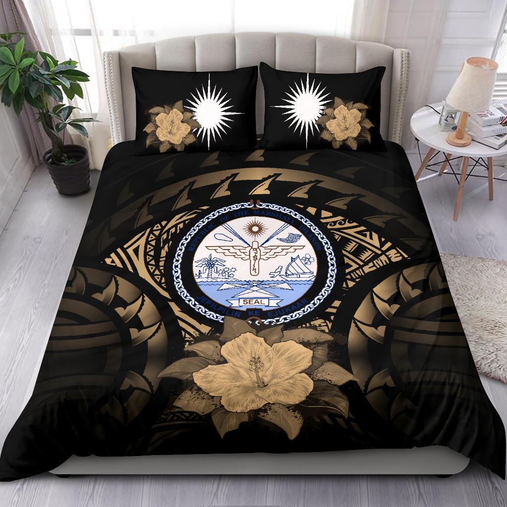 Marshall Islands Brown Hibiscus Bedding Set - Vibe Hoodie Shop