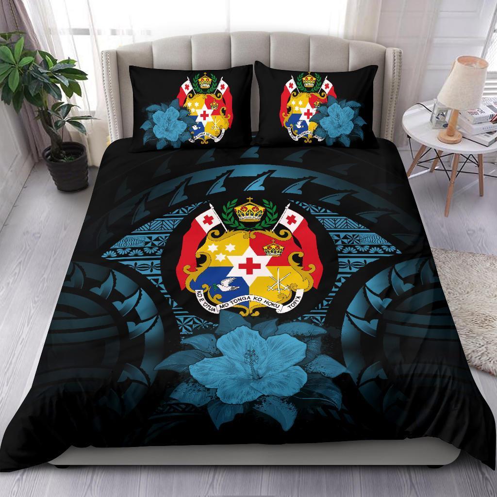 Tonga Blue Hibiscus Bedding Set - Vibe Hoodie Shop