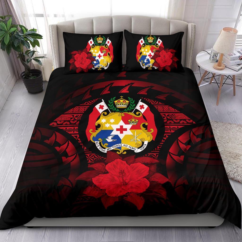 Tonga Red Hibiscus Bedding Set - Vibe Hoodie Shop