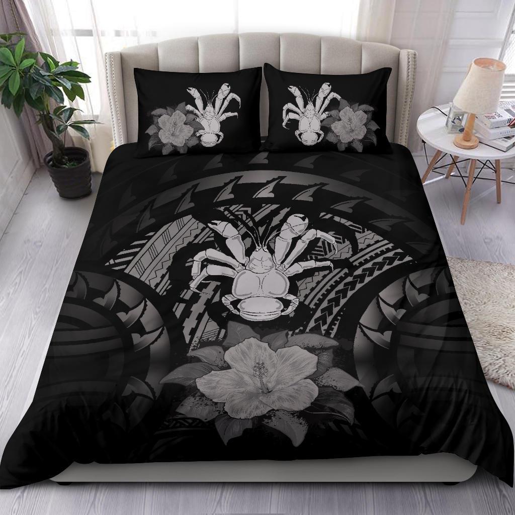 Niue Gray Hibiscus Bedding Set - Vibe Hoodie Shop