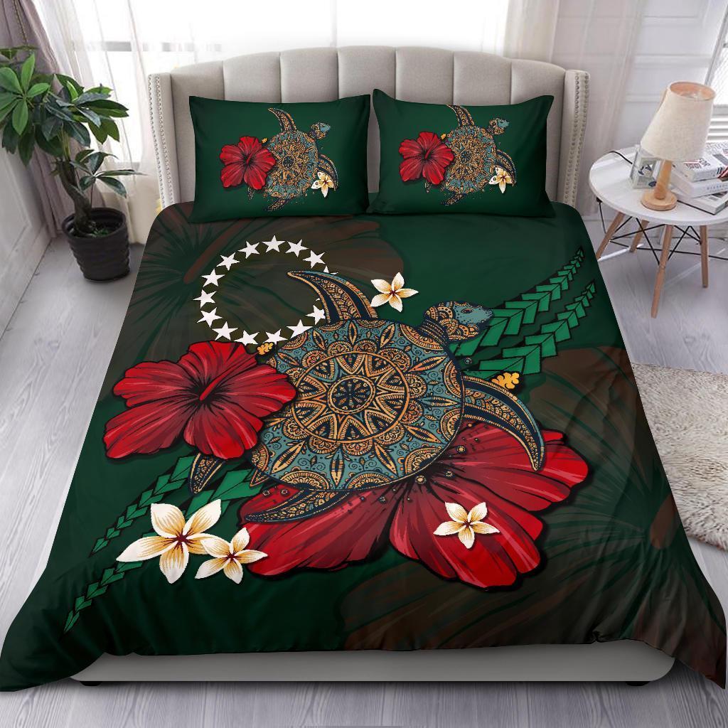 Cook Islands Bedding Set - Green Turtle Tribal - Vibe Hoodie Shop