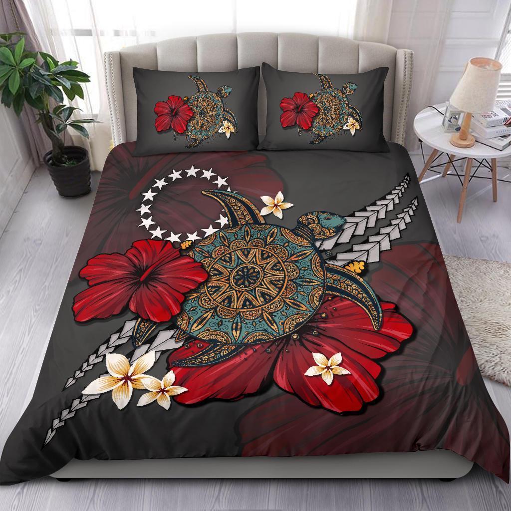 Cook Islands Bedding Set - Gray Turtle Tribal - Vibe Hoodie Shop