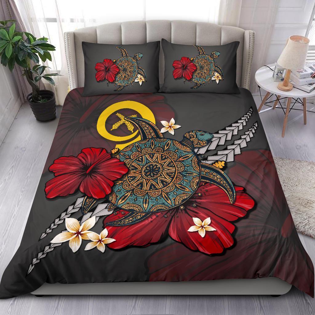 Vanuatu Bedding Set - Gray Turtle Tribal - Vibe Hoodie Shop