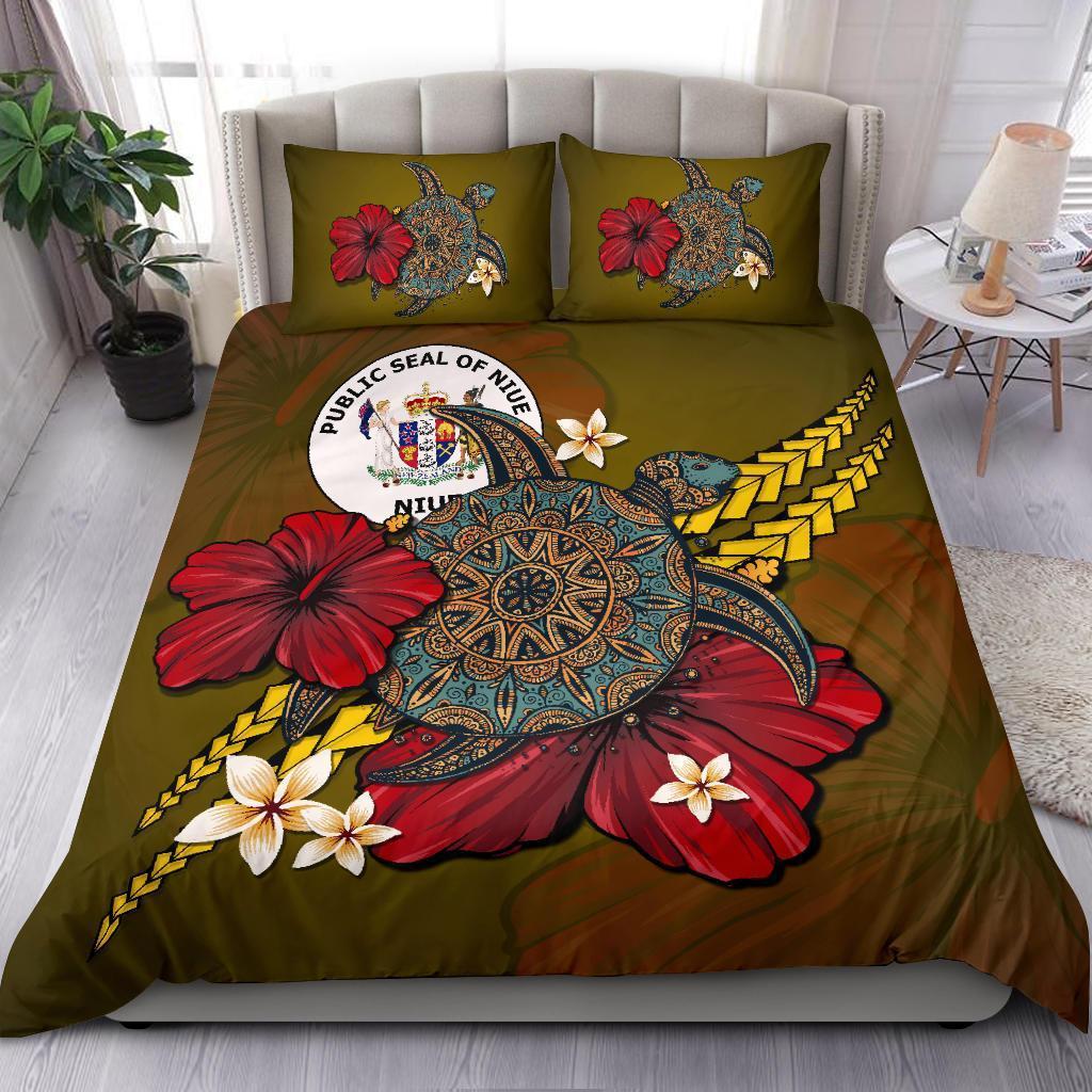 Niue Bedding Set - Yellow Turtle Tribal - Vibe Hoodie Shop