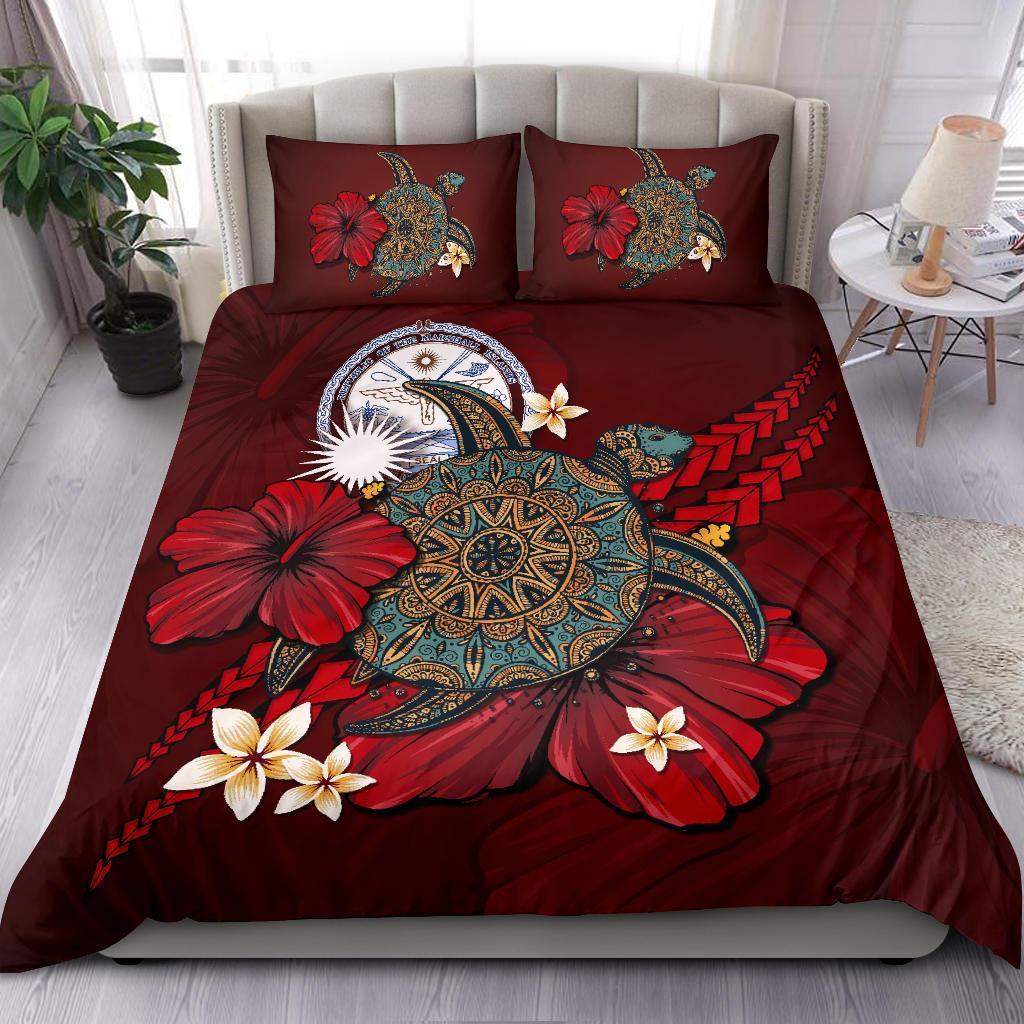 Marshall Islands Bedding Set - Red Turtle Tribal - Vibe Hoodie Shop