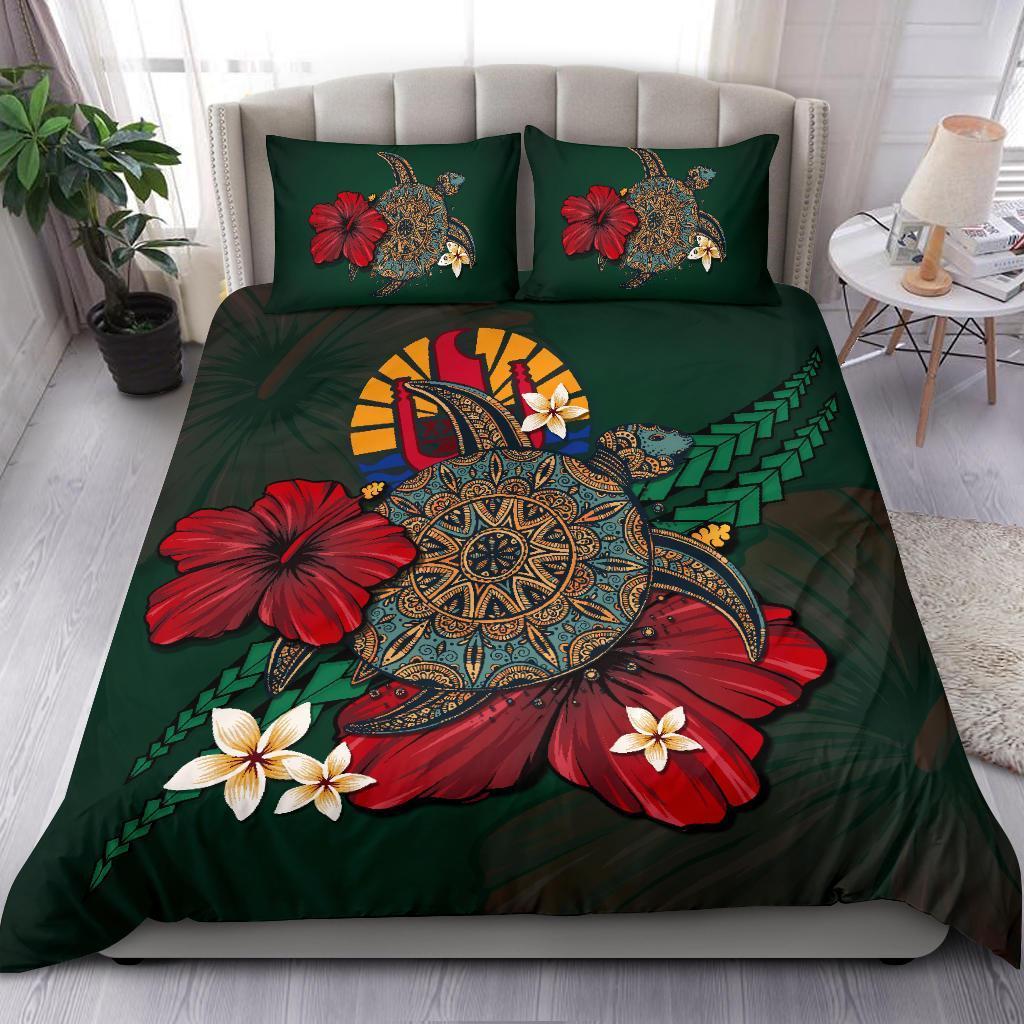 Tahiti Bedding Set - Green Turtle Tribal - Vibe Hoodie Shop